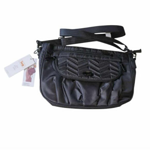 Lug Mambo Crossbody Bag Midnight Black Quilted Chevron NWT - Picture 1 of 13